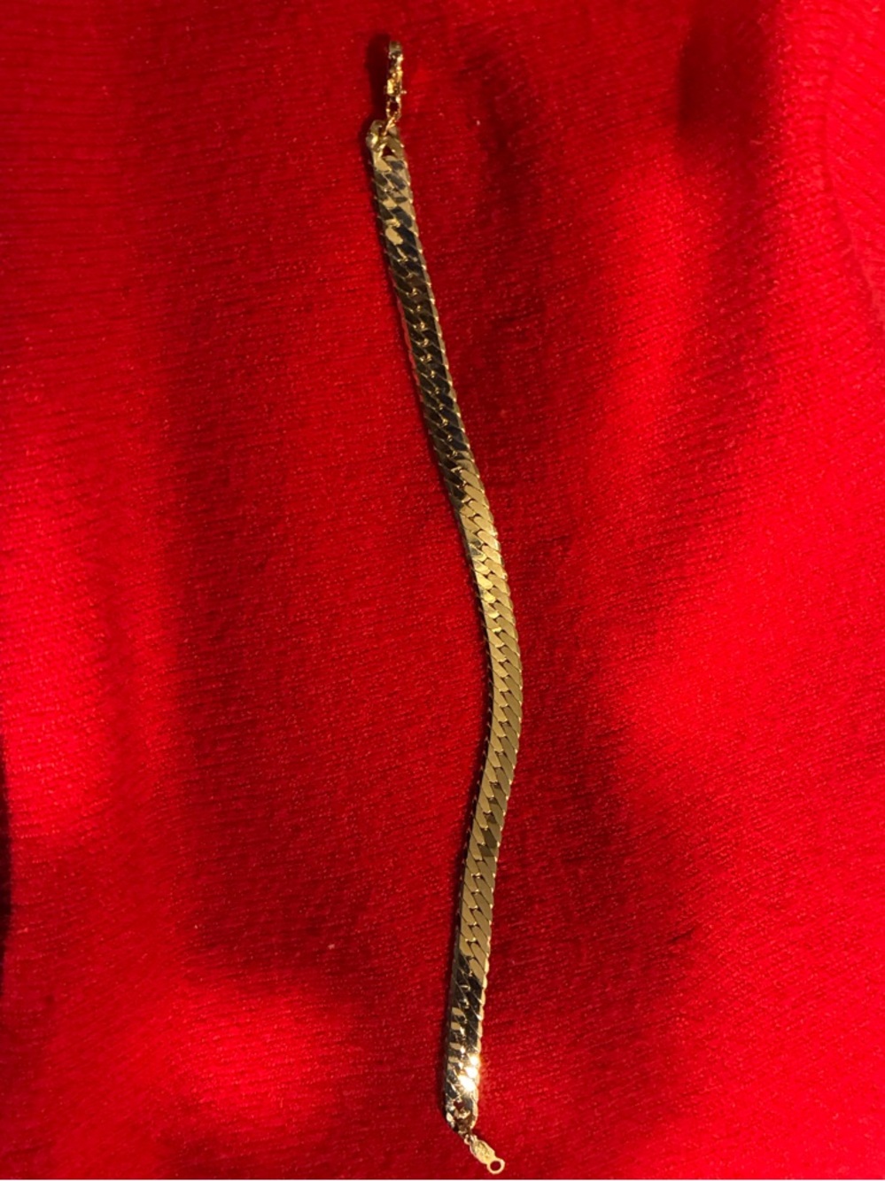 14k GP Elegant Gold Herringbone Bracelet for Women